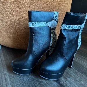 Platform Snake Skin Heels